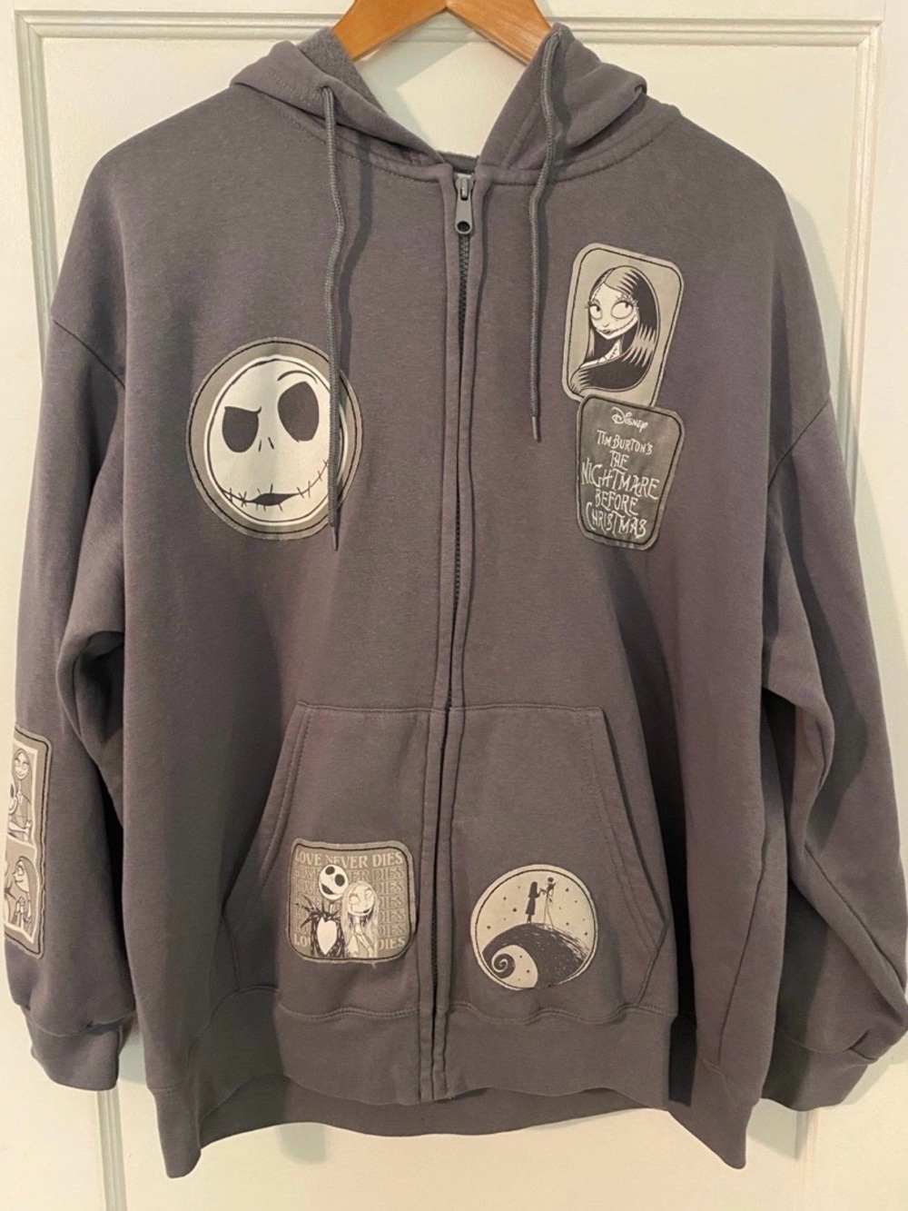Disney Tim Burton’s Nightmare Before Christmas Women's 2XL Multi-Patch Hoodie